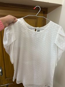 White Puff Sleeve Top