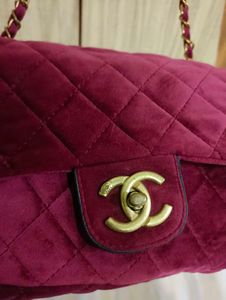 imported velvet chanel sling bag