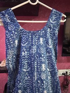 Pure Cotton Indigo Print Kurta For Woman