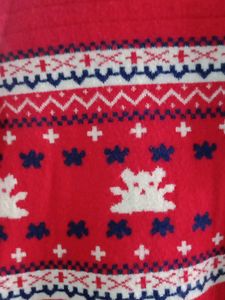Red Patterned Sweater Dress