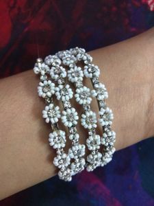 Beautiful Sparkling White Bangles