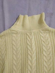 Yellow Cable Knit Pullover