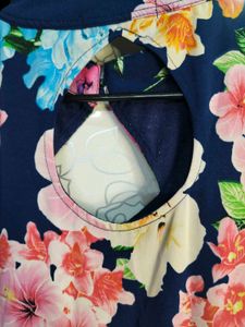 Floral Print Dress With Attached Jacket