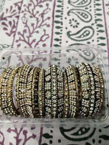 Silver Light Golden Color Bangles