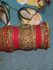 Red &amp; Gold Chuda Bangles
