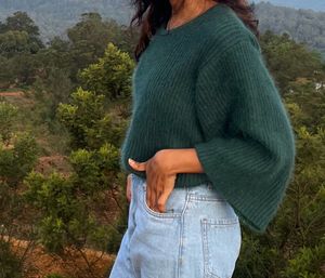 Olive Green Korean Top