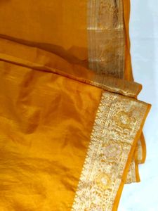 Mustard Yellow Silk Saree