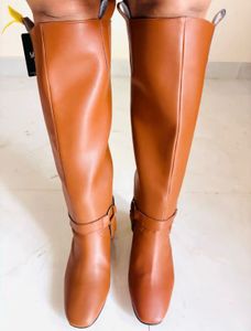 Stylish 2 in 1 Tan Knee-High Boots
