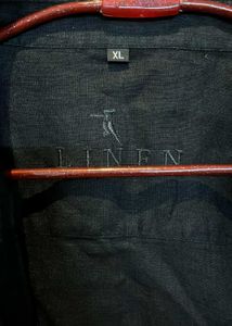 LINEN CLUB Men&#39;s Black Shirt