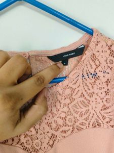 Peach Lace Top