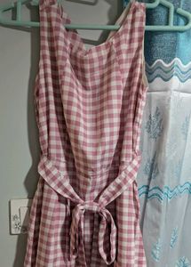 Tokyo Talkies Pink Gingham Dress Midi