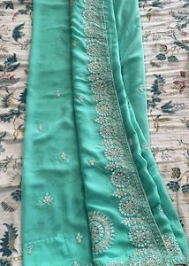 Aqua Green Sequence Saree...