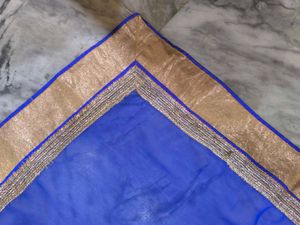 Solid Blue Saree