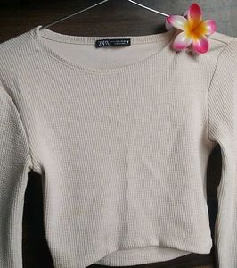Zara Ribbed Long Sleeve Top