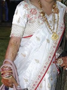 Elegant Silver Color Silk Blend Lehenga