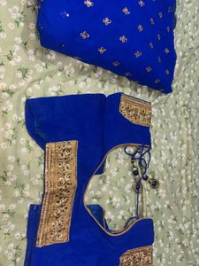 Royal Blue Embellished Saree