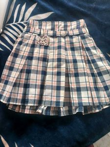 Girls Pleated Check Skirt