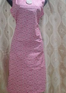 Pink Patterned Tunic and Jacket Set L Size