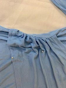 Cute Blue Wrap Top