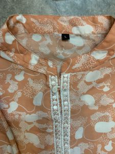 Elegant Peach Printed Kurta