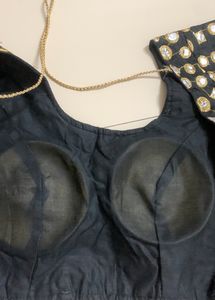 Black Sexy Blouse, Padded, Back open.