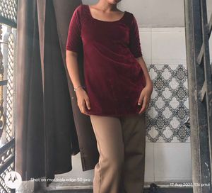 Maroon Colour Short Kurti Stiched For Sale