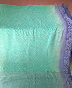 See green daily wear saree attached fall