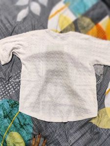 Textured White Crop Top