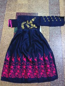 Fancy Embroidered gown semi stitched
