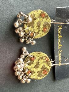 Handcrafted Fabric Jhumki Earrings 🌿✨
