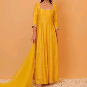 Elegant Yellow Ethnic Gown On Sale