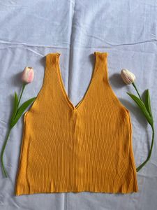 Mustard Button-Down Tank Top