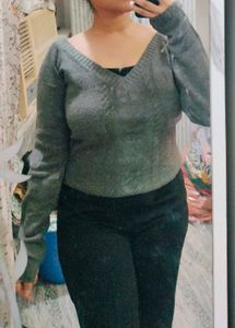 V Neck Top For Winter