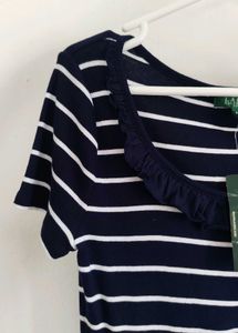 Ralph Lauren dark Navy Stripe Nautical Ruffle