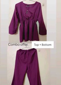 Purple Top & Bottom Set