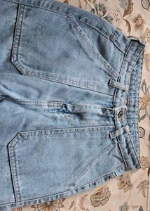 Light Wash Denim Cargo Pants