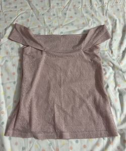 Light Pink Off Shoulder Top