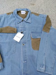 Showoff Denim Jacket with Patches, L Size