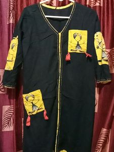 Cotton Black Kurta