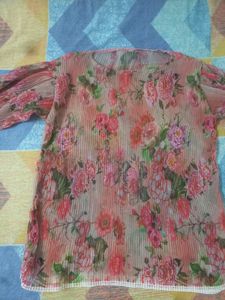 Floral Print Top &amp; Scarf Set