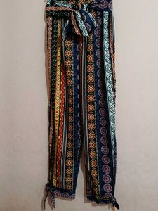 Boho Print Tie-Waist Pants
