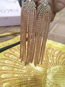 Rhinestone Tassel Earrings