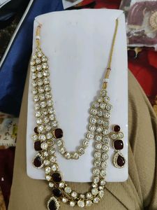 Brand New Necklace Three Layer, With Earings Set.