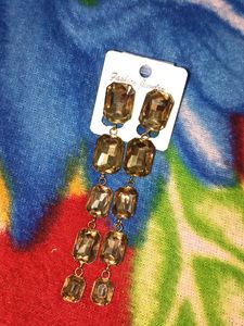 Elegant Golden Drop Earring With Free Gift Jhumka