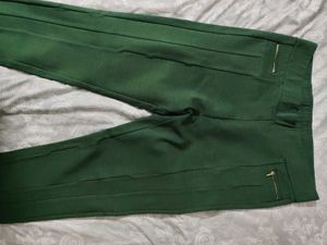 Green Zipper Detail Trousers