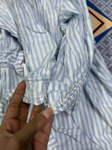 Striped Shirt with tie up waist
