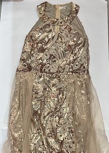 Sequin Mini Dress with Tulle Overlay