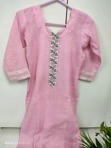 Pink Embroidered Kurta