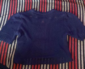 Vintage Navy Knit Top