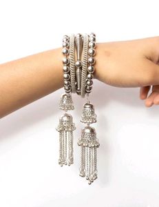 Silver Jhumka  bracelet for women and girls.
